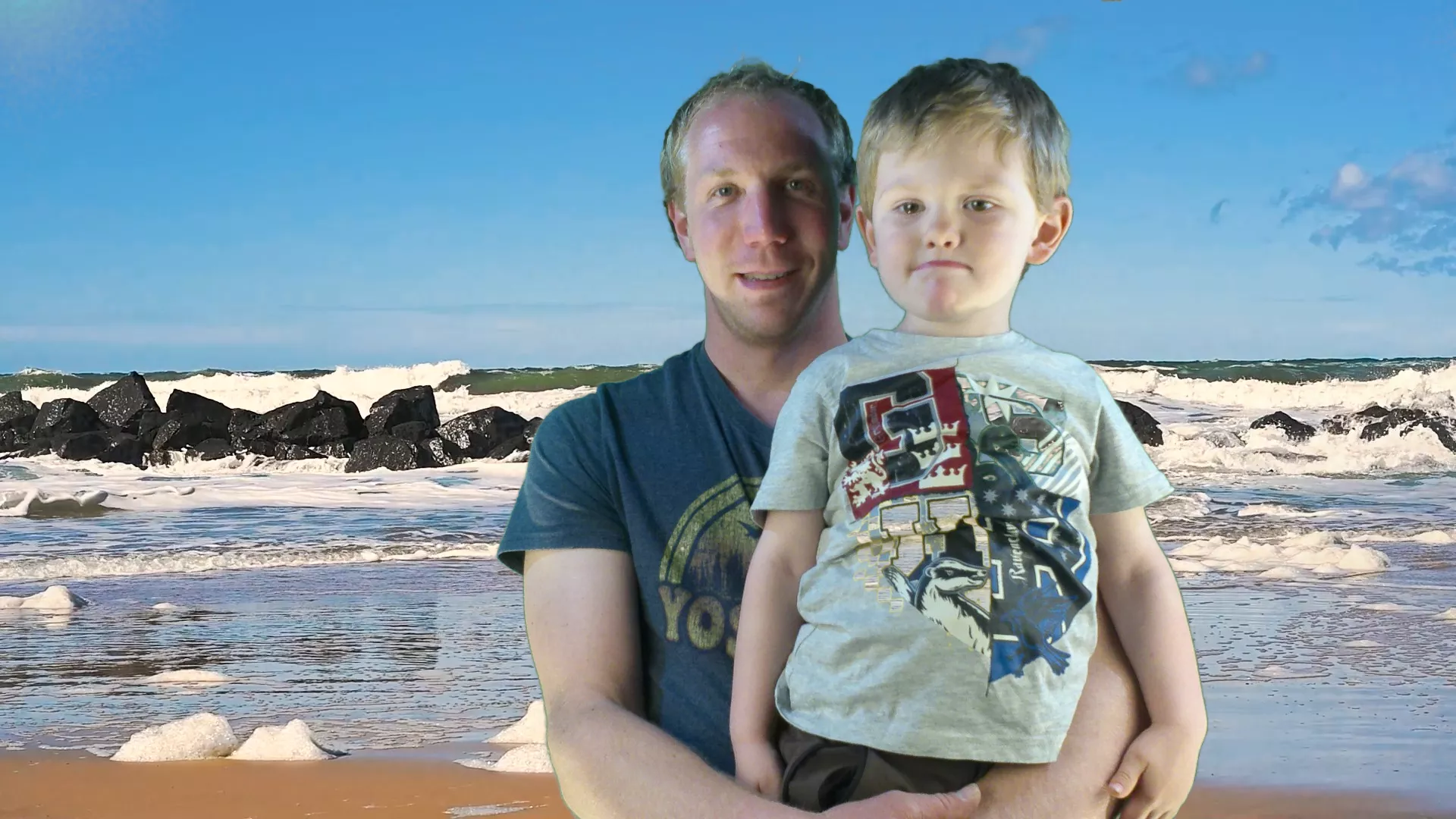 Gewerbeausstellung 5057 Reitnau - Vater und Sohn am Meer