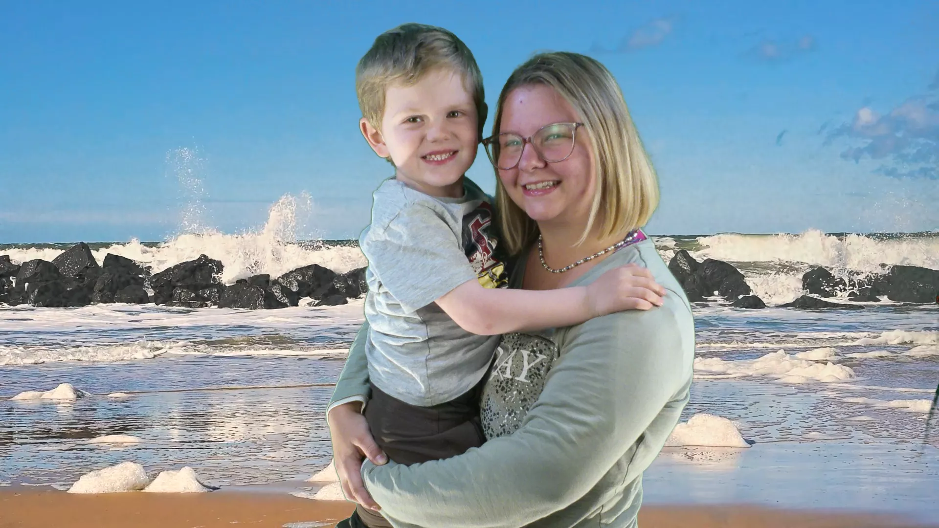 Gewerbeausstellung 5057 Reitnau - Mutter mit Sohn am Traumstrand